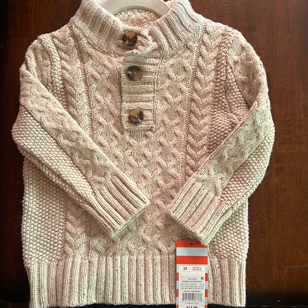 Toddler Boys' Mock Neck Cable Pullover Sweater - Cat & Jack™